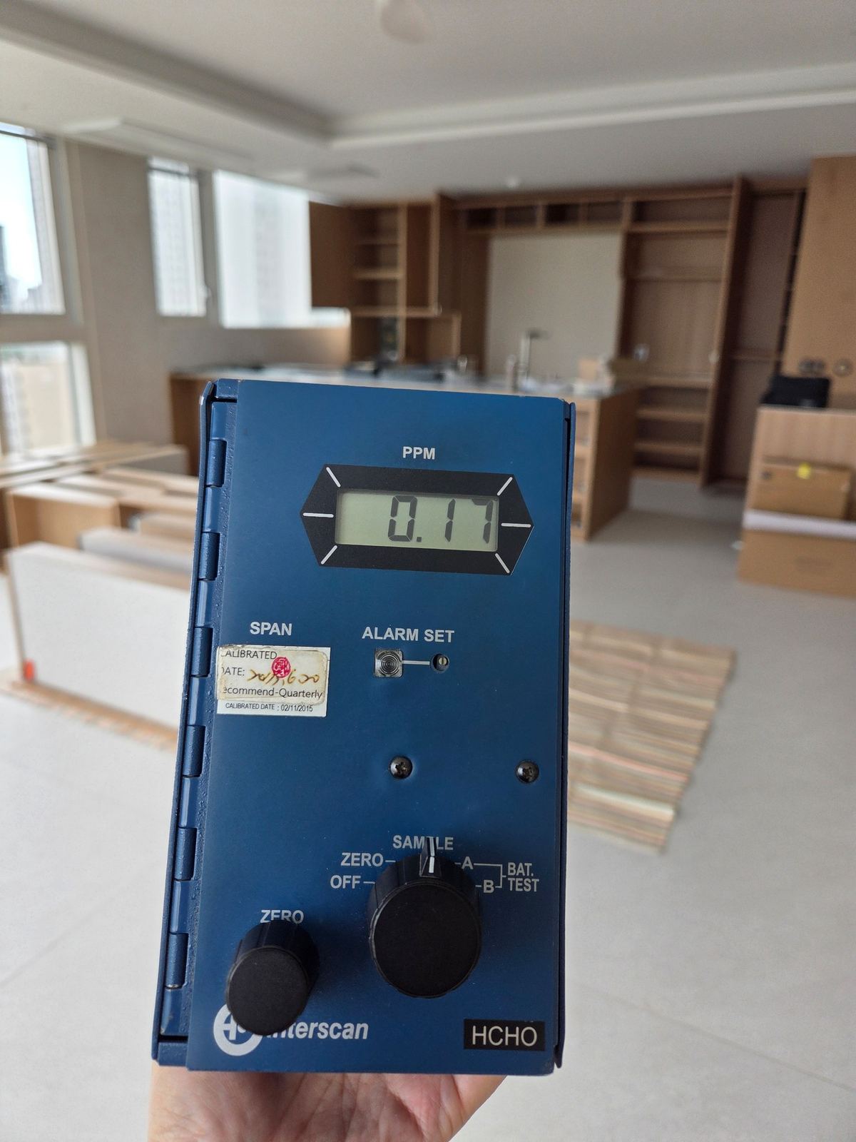 사전 포름알데히드 사진 표시값 0.17ppm
